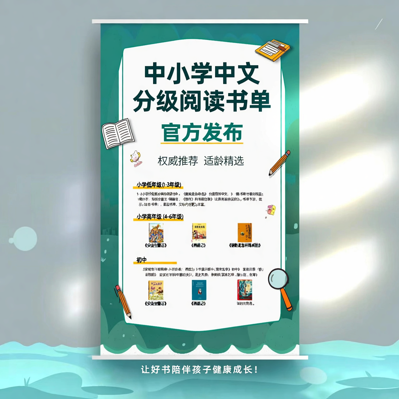 中小学生中文分级阅读书单官方发布