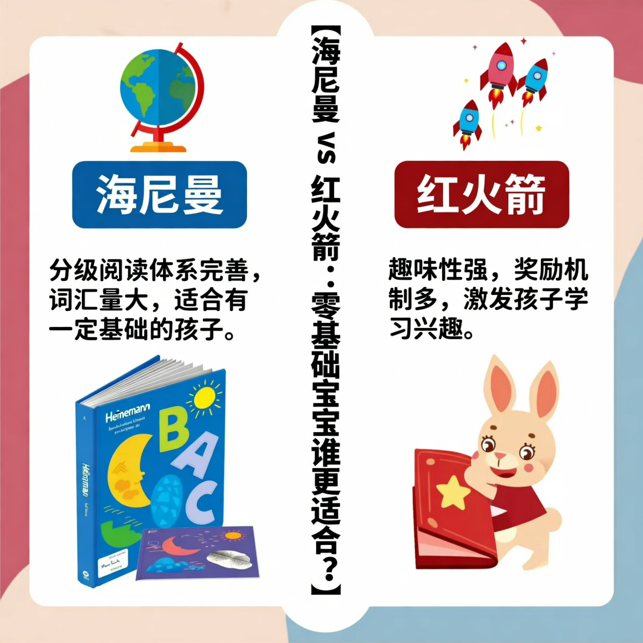 海尼曼 vs 红火箭：零基础宝宝谁更适合？
